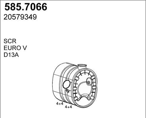 ASSO 585.7066 - Середній / кінцевий глушник ОГ autocars.com.ua