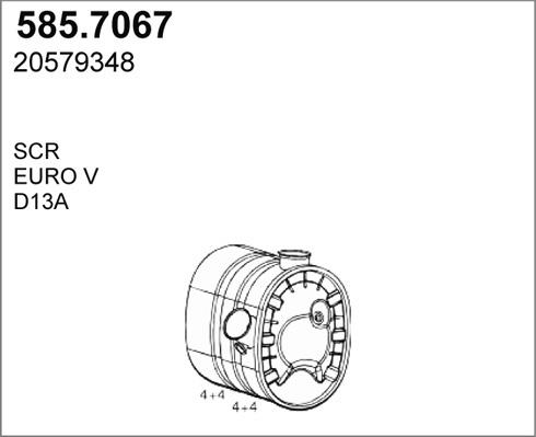 ASSO 585.7067 - Середній / кінцевий глушник ОГ autocars.com.ua