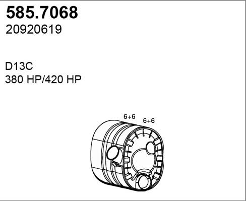 ASSO 585.7068 - Средний / конечный глушитель ОГ avtokuzovplus.com.ua