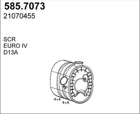 ASSO 585.7073 - Середній / кінцевий глушник ОГ autocars.com.ua