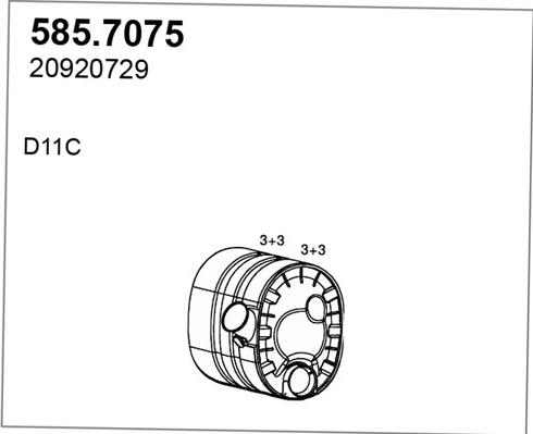 ASSO 585.7075 - Середній / кінцевий глушник ОГ autocars.com.ua