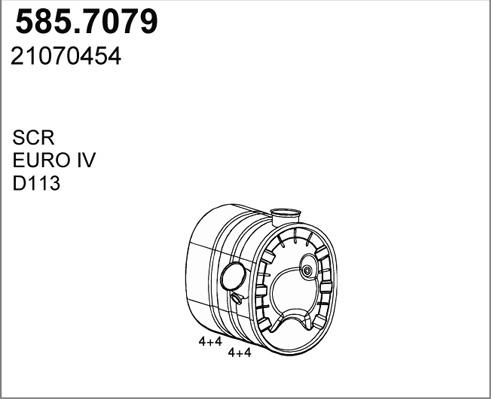 ASSO 585.7079 - Середній / кінцевий глушник ОГ autocars.com.ua