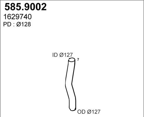 ASSO 585.9002 - Труба вихлопного газу autocars.com.ua