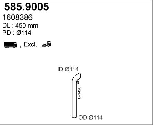 ASSO 585.9005 - Труба выхлопного газа avtokuzovplus.com.ua