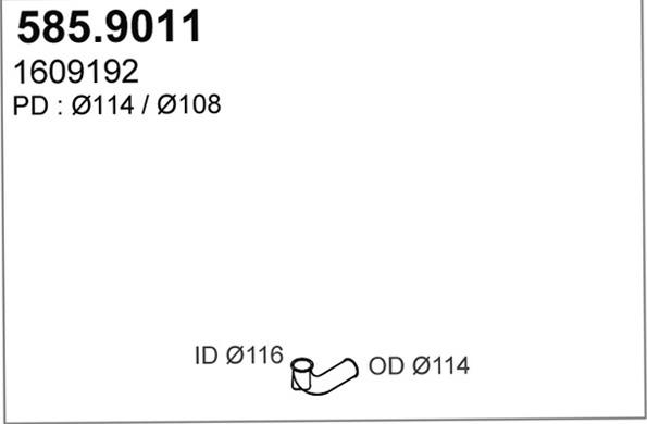 ASSO 585.9011 - Труба вихлопного газу autocars.com.ua