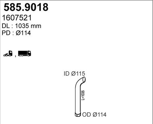 ASSO 585.9018 - Труба выхлопного газа avtokuzovplus.com.ua