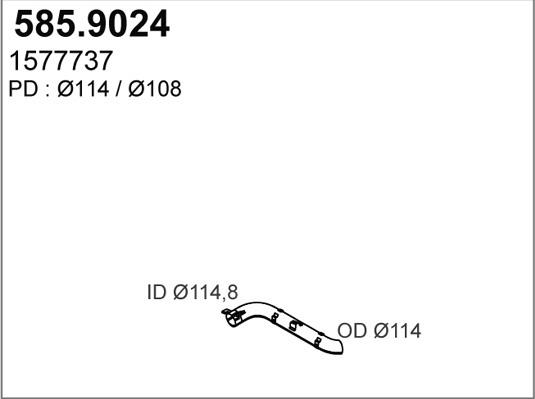 ASSO 585.9024 - Труба вихлопного газу autocars.com.ua