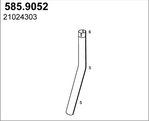 ASSO 585.9052 - Труба вихлопного газу autocars.com.ua