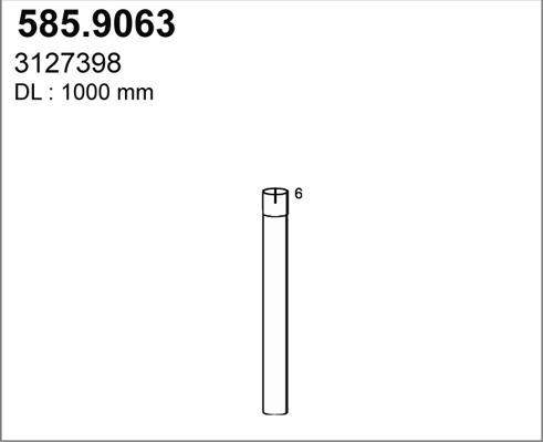 ASSO 585.9063 - Труба вихлопного газу autocars.com.ua
