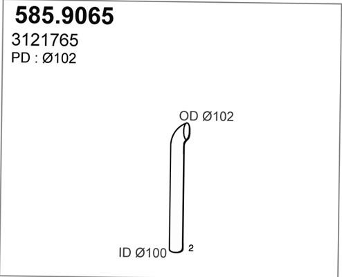 ASSO 585.9065 - Труба вихлопного газу autocars.com.ua