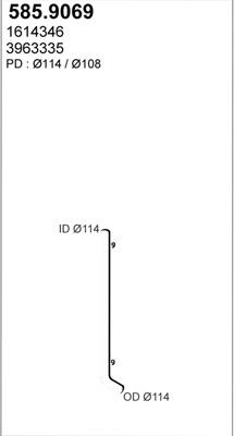 ASSO 585.9069 - Труба вихлопного газу autocars.com.ua