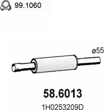 ASSO 58.6013 - Средний глушитель выхлопных газов autodnr.net