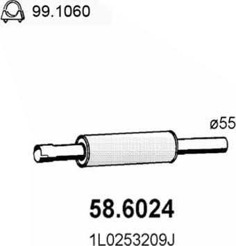 ASSO 58.6024 - Середній глушник вихлопних газів autocars.com.ua