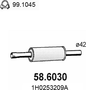 ASSO 586030 - Средний глушитель выхлопных газов autodnr.net