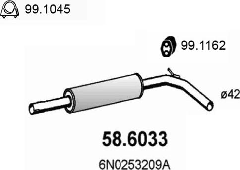 ASSO 58.6033 - Средний глушитель выхлопных газов autodnr.net