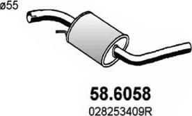 ASSO 58.6058 - Средний глушитель выхлопных газов avtokuzovplus.com.ua