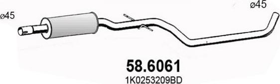 ASSO 58.6061 - Середній глушник вихлопних газів autocars.com.ua