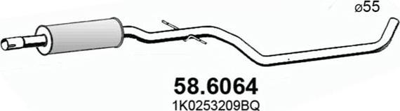 ASSO 58.6064 - Середній глушник вихлопних газів autocars.com.ua