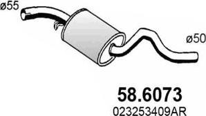 ASSO 58.6073 - Средний глушитель выхлопных газов avtokuzovplus.com.ua