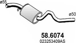 ASSO 58.6074 - Средний глушитель выхлопных газов avtokuzovplus.com.ua