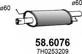 ASSO 58.6076 - Средний глушитель выхлопных газов avtokuzovplus.com.ua