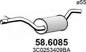 ASSO 58.6085 - Середній глушник вихлопних газів autocars.com.ua