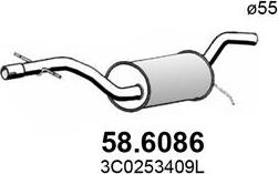 ASSO 58.6086 - Середній глушник вихлопних газів autocars.com.ua