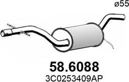 ASSO 58.6088 - Средний глушитель выхлопных газов autodnr.net