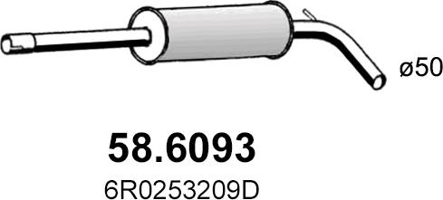 ASSO 58.6093 - Середній глушник вихлопних газів autocars.com.ua