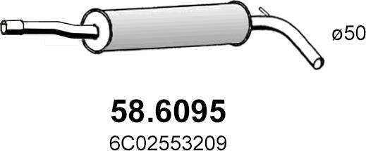 ASSO 58.6095 - Средний глушитель выхлопных газов avtokuzovplus.com.ua