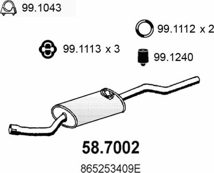 ASSO 58.7002 - Глушитель выхлопных газов, конечный avtokuzovplus.com.ua