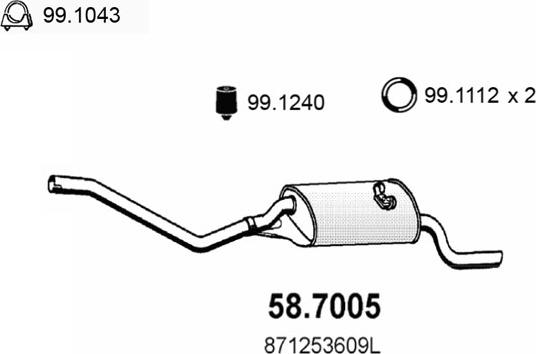 ASSO 58.7005 - Глушник вихлопних газів кінцевий autocars.com.ua