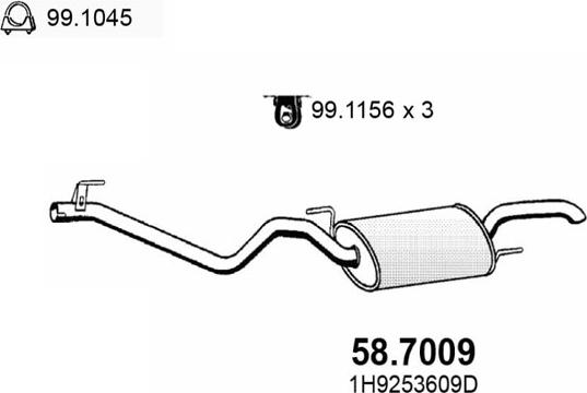 ASSO 58.7009 - Глушник вихлопних газів кінцевий autocars.com.ua