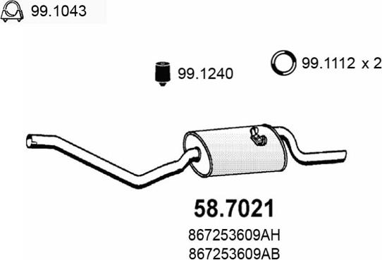 ASSO 58.7021 - Глушник вихлопних газів кінцевий autocars.com.ua