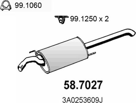 ASSO 58.7027 - Глушник вихлопних газів кінцевий autocars.com.ua