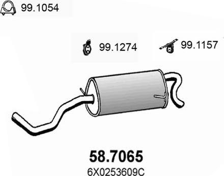 ASSO 58.7065 - Глушитель выхлопных газов, конечный avtokuzovplus.com.ua