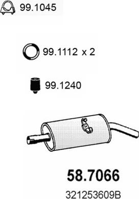 ASSO 58.7066 - Глушник вихлопних газів кінцевий autocars.com.ua