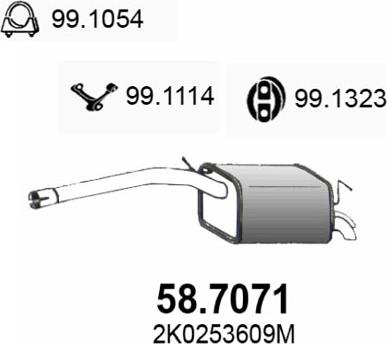 ASSO 58.7071 - Глушник вихлопних газів кінцевий autocars.com.ua