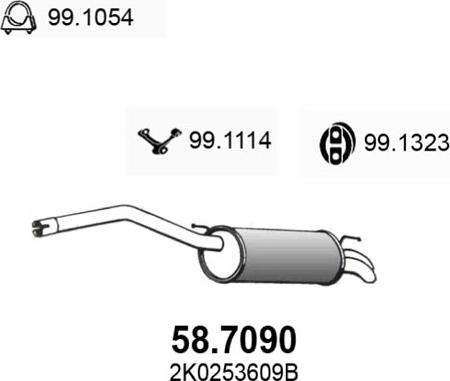 ASSO 58.7090 - Глушник вихлопних газів кінцевий autocars.com.ua