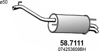ASSO 58.7111 - Глушитель выхлопных газов, конечный avtokuzovplus.com.ua