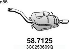 ASSO 58.7125 - Глушитель выхлопных газов, конечный avtokuzovplus.com.ua