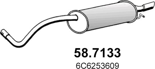 ASSO 58.7133 - Глушитель выхлопных газов, конечный avtokuzovplus.com.ua