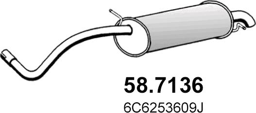 ASSO 58.7136 - Глушитель выхлопных газов, конечный avtokuzovplus.com.ua