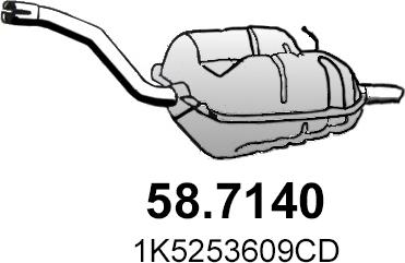 ASSO 58.7140 - Глушник вихлопних газів кінцевий autocars.com.ua