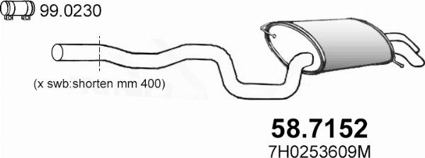 ASSO 58.7152 - Глушник вихлопних газів кінцевий autocars.com.ua