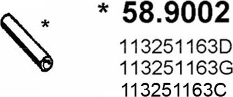 ASSO 58.9002 - Труба вихлопного газу autocars.com.ua