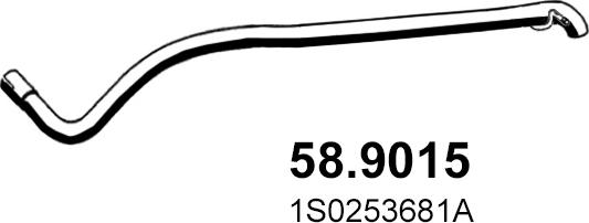ASSO 58.9015 - Труба вихлопного газу autocars.com.ua