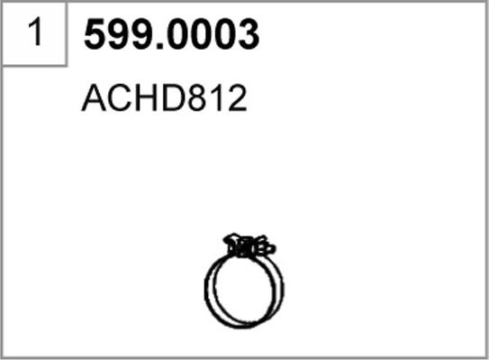 ASSO 599.0003 - Монтажний комплект, глушитель autocars.com.ua