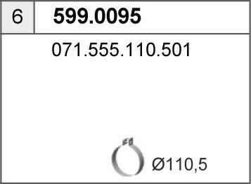 ASSO 599.0095 - Монтажний комплект, глушитель autocars.com.ua