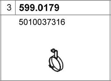 ASSO 599.0179 - Монтажний комплект, глушитель autocars.com.ua